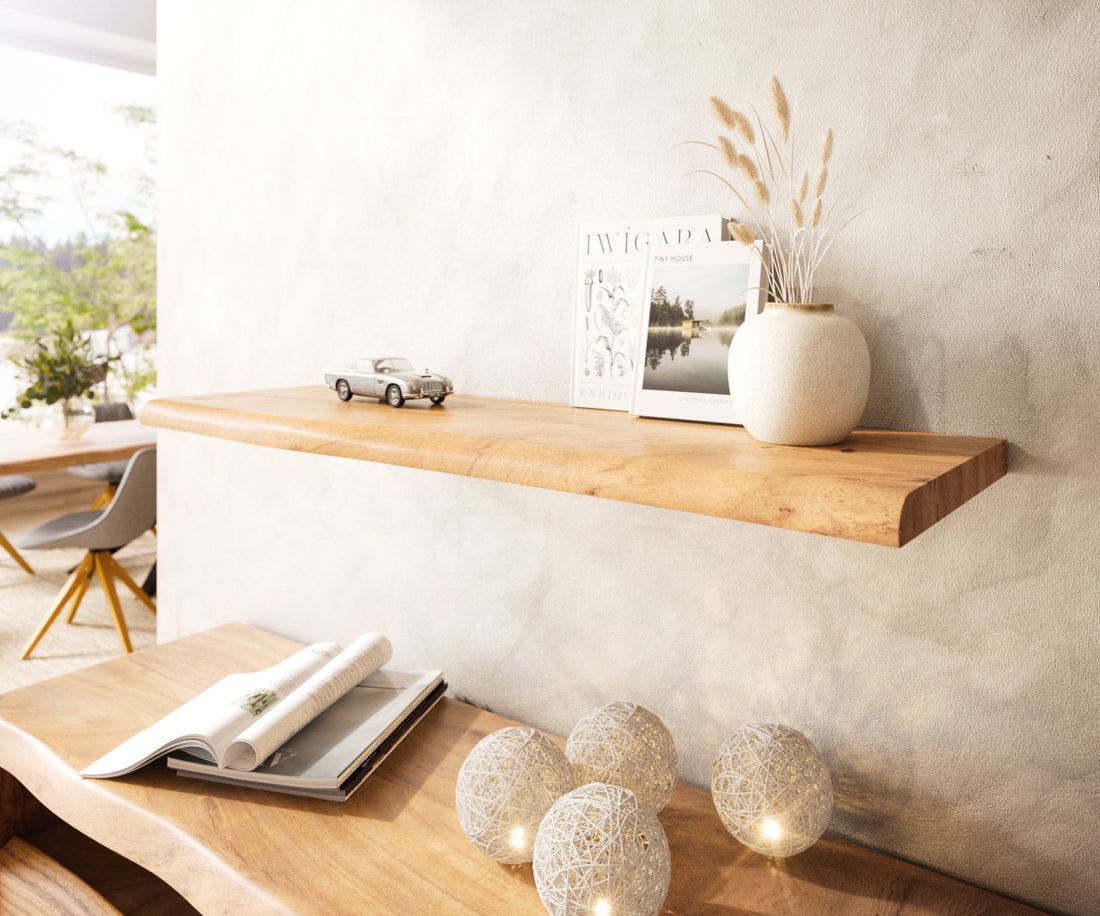 Wall Shelf Olympus Live-Edge 100cm Acacia Wood Natural