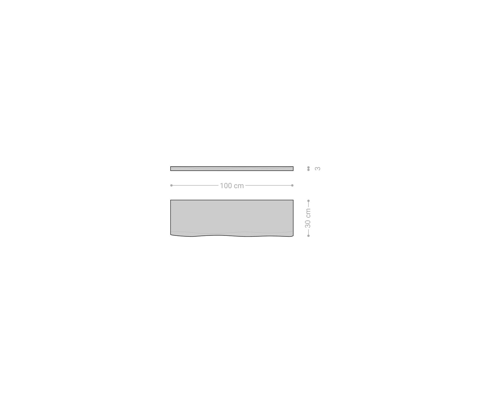 Wall Shelf Olympus Live-Edge 100cm Acacia Wood Natural