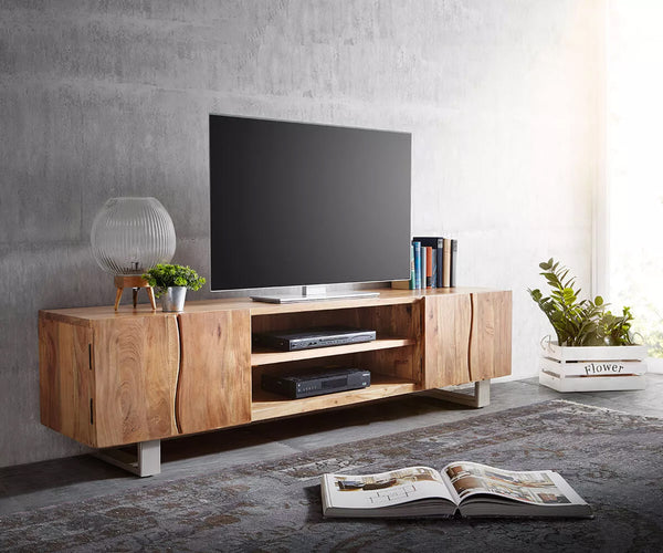Natural wood tv stand discount