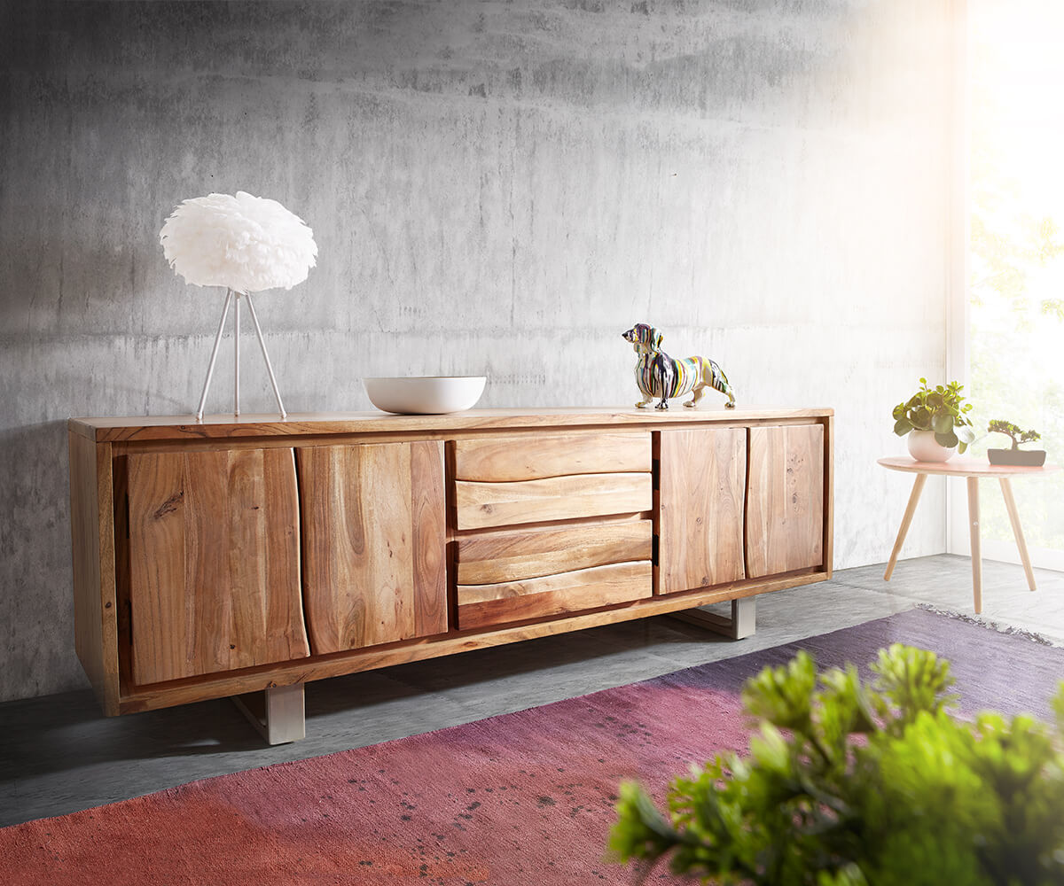 TV Stand Olympus Live-Edge 200-300 cm Acacia Wood Natural