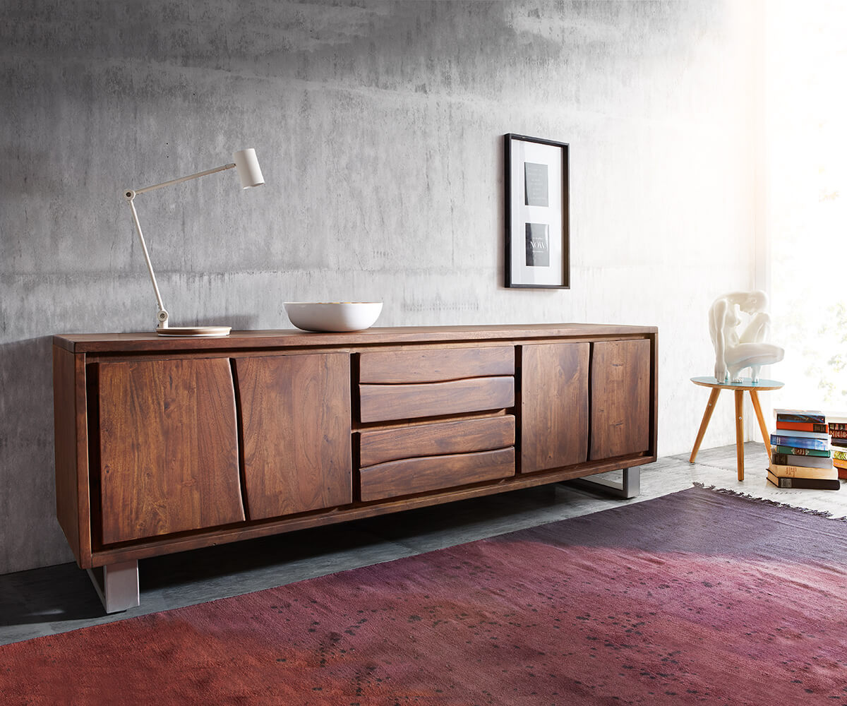 TV Stand Olympus Live-Edge 200-300 cm Acacia Wood Brown