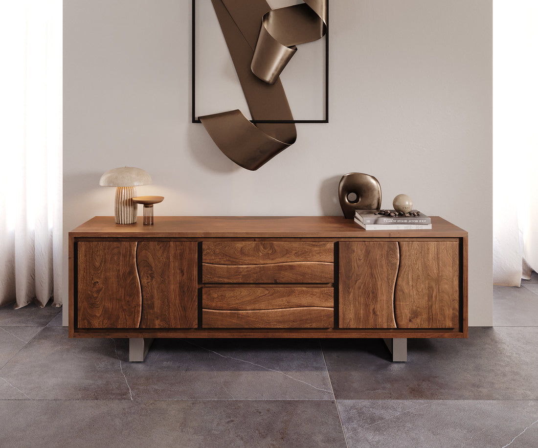 TV Stand Olympus Live-Edge 200cm Acacia Wood Brown
