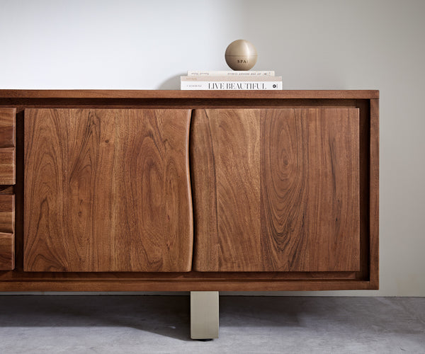 TV Stand Olympus Live-Edge 200cm Acacia Wood Brown