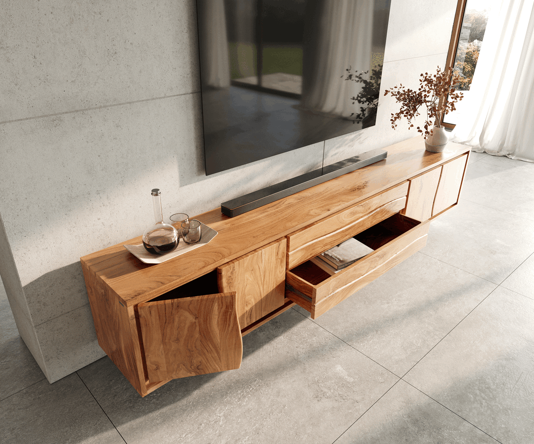 TV Stand Olympus Live-Edge 300cm Acacia Wood Natural
