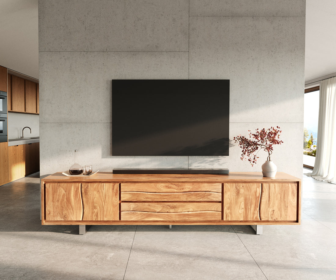 TV Stand Olympus Live-Edge 300cm Acacia Wood Natural