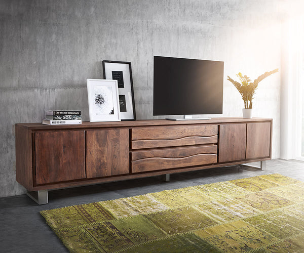 TV Stand Olympus Live-Edge 200-300 cm Acacia Wood Brown