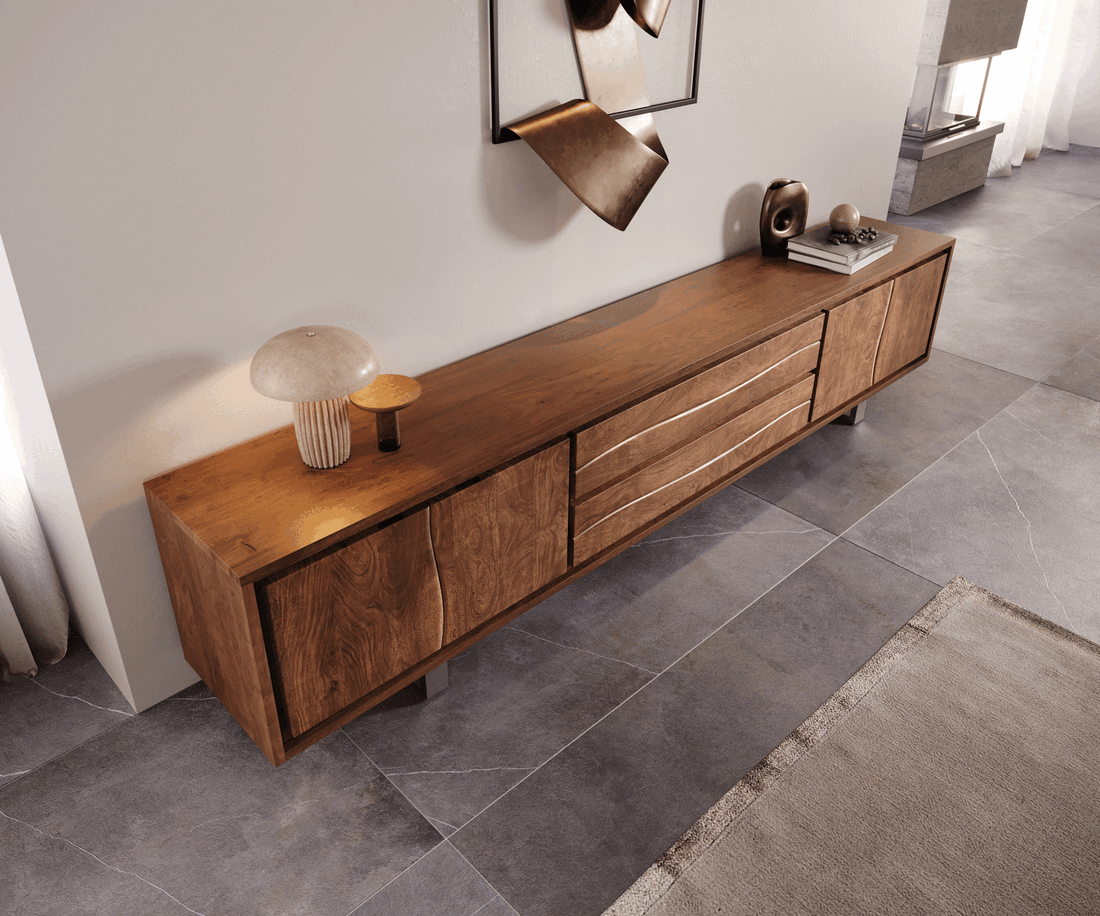 TV Stand Olympus Live-Edge 300cm Acacia Wood Brown