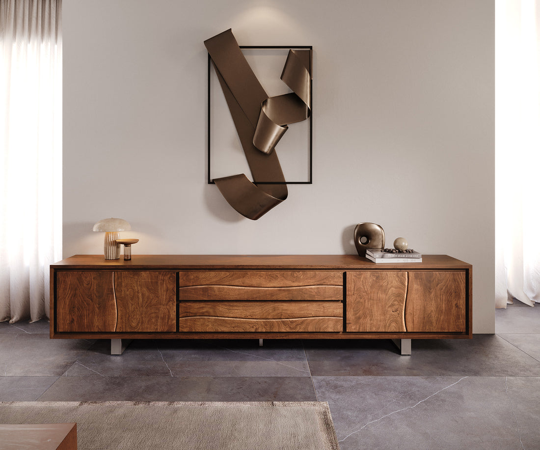 TV Stand Olympus Live-Edge 300cm Acacia Wood Brown