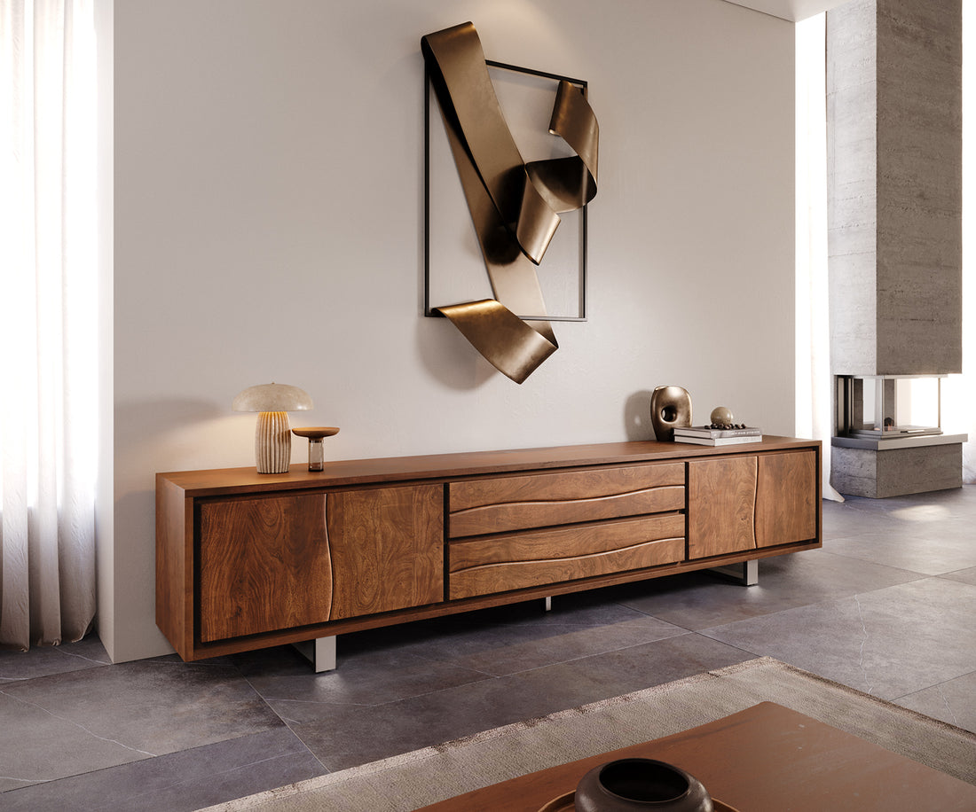 TV Stand Olympus Live-Edge 300cm Acacia Wood Brown