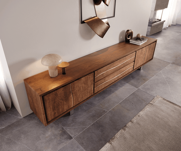 TV Stand Olympus Live-Edge 300cm Acacia Wood Brown