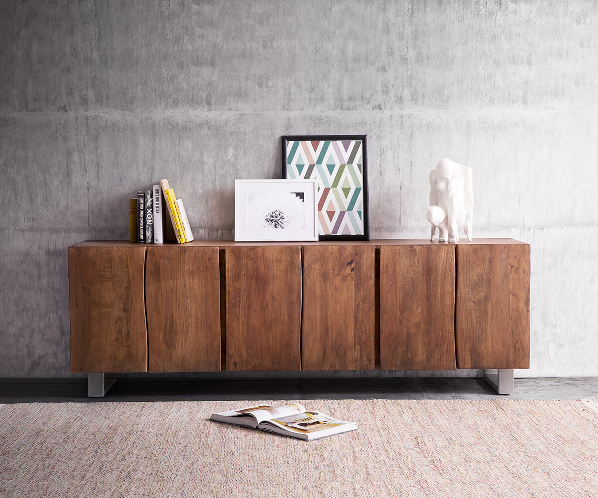 Sideboard Olympus Live-Edge 220cm 6 Doors Acacia Wood Brown