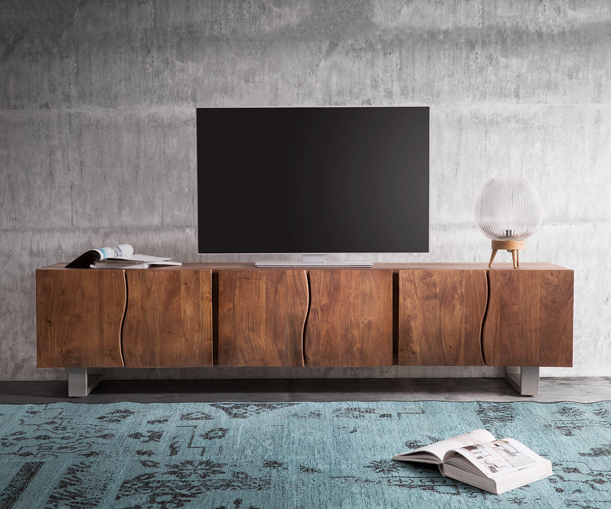 TV Stand Olympus Live-Edge 220 cm Acacia Wood Brown