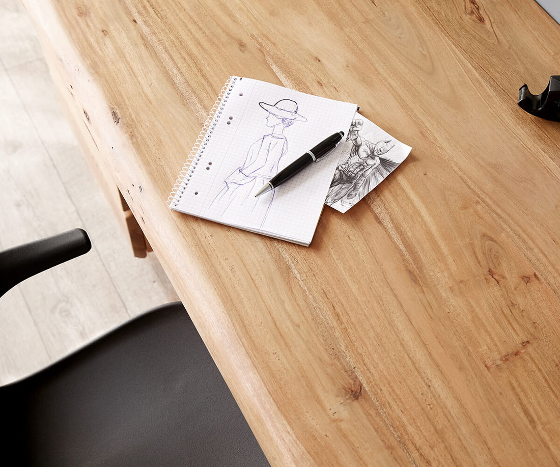 Desk Olympus Live-Edge 147x62cm 3 Drawers Acacia Wood Natural