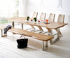 Dining Table Olympus Live Edge Acacia Wood Natural Square Frame Steel 140-300cm