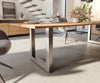 Dining Table Olympus Live Edge 300cm Acacia Wood Natural Square Frame Steel 35mm Top