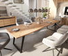 Dining Table Olympus Live Edge 300cm Acacia Wood Natural Slanted Frame Black 35mm Top