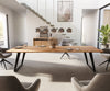 Dining Table Olympus Live Edge 300cm Acacia Wood Natural Slanted Frame Black 35mm Top