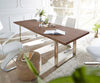 Dining Table Olympus Live Edge Acacia Wood Brown Square Frame Slim Steel 140-300cm