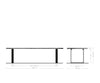 Dining Table Olympus Live Edge 300cm Acacia Wood Brown Square Frame Slim Steel 35mm Top