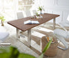 Dining Table Olympus Live Edge Acacia Wood Brown Square Frame Steel 140-300cm