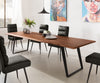 Dining Table Olympus Live Edge 300cm Acacia Wood Brown Slanted Frame Black 35mm Top