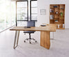 Desk Olympus Live-Edge 170X170 Natural Acacia Wood Frame Silver