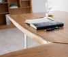 Desk Olympus Live-Edge 170x170cm Natural Acacia Wood Frame Silver