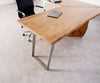 Desk Olympus Live-Edge 170x170cm Natural Acacia Wood Frame Silver