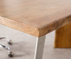 Desk Olympus Live-Edge 170x170cm Natural Acacia Wood Frame Silver
