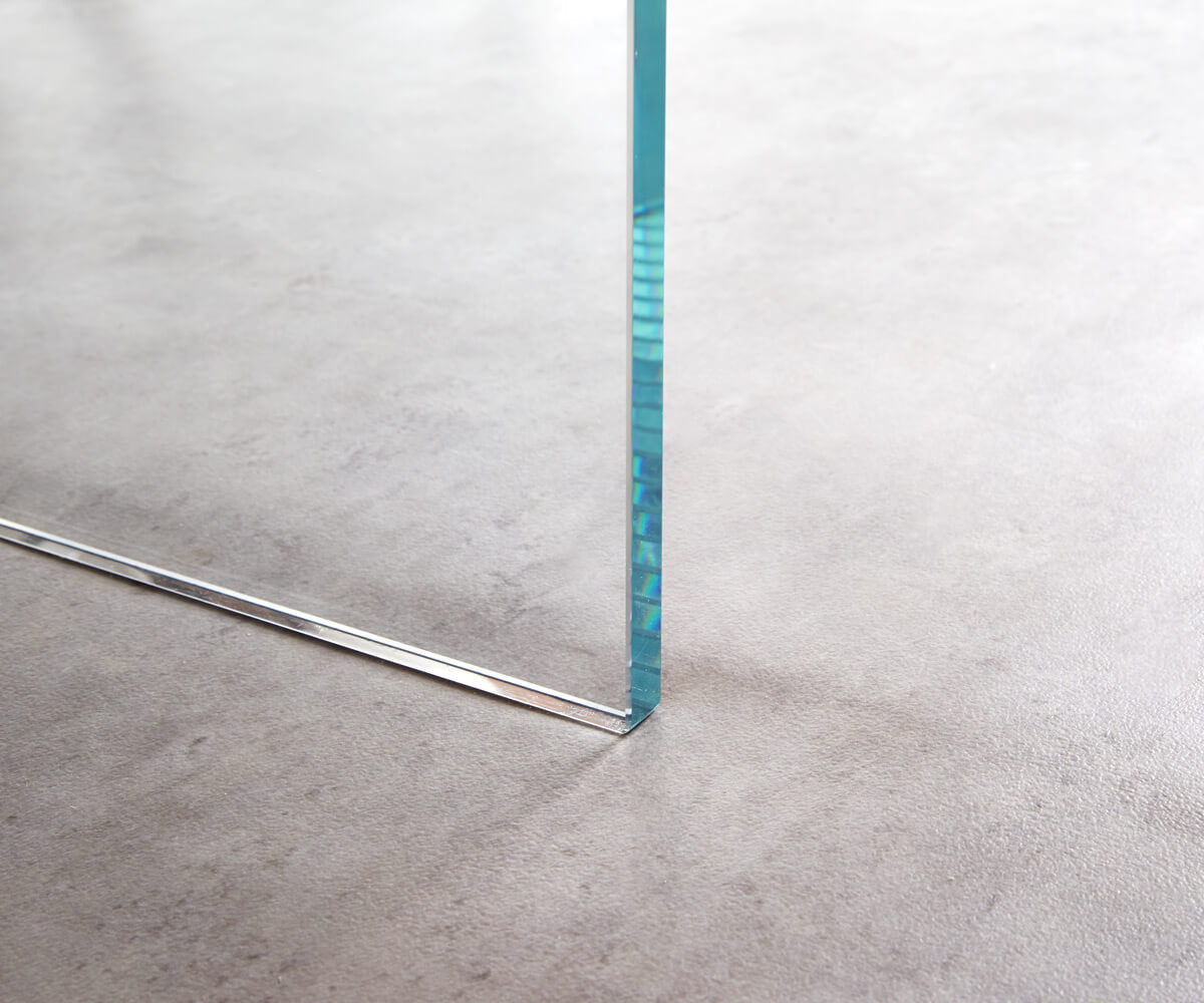 Dining Table Olympus Live Edge 200cm Acacia Wood Natural Glass Frame 55mm Top
