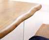 Dining Table Olympus Live Edge 200cm Acacia Wood Natural Glass Frame 55mm Top