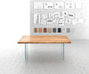 Dining Table Olympus Live Edge 200cm Acacia Wood Natural Glass Frame 55mm Top