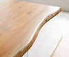 Dining Table Olympus Live-Edge 200x100cm Acacia Wood Natural Glass Frame