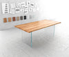 Dining Table Olympus Live-Edge 200x100cm Acacia Wood Natural Glass Frame