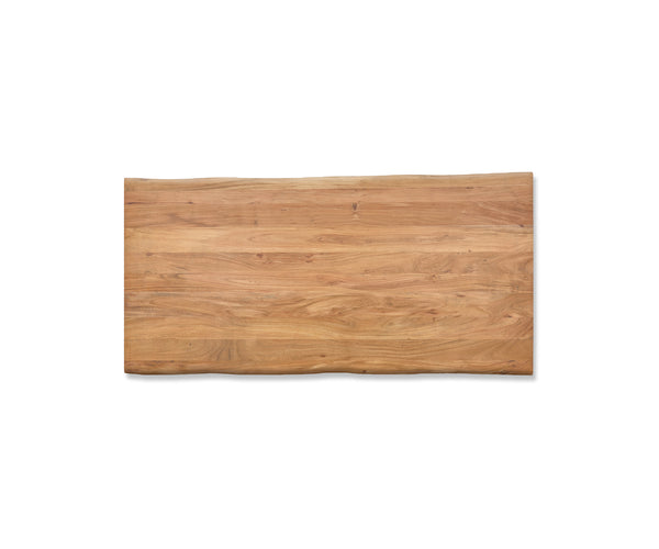 Dining Table Olympus Live-Edge 200x100cm Acacia Wood Natural Glass Frame