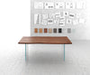 Dining Table Olympus Live-Edge 200x100cm Acacia Wood Brown Glass Frame