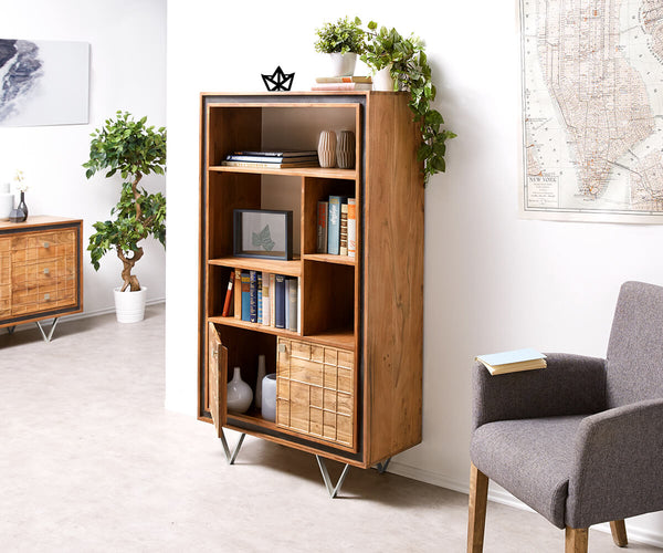 Display Cabinet Stonegrace 88cm 3D Acacia Wood Natural