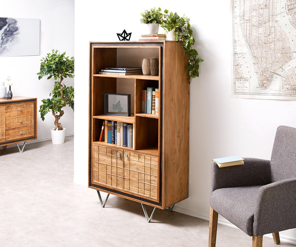 Display Cabinet Stonegrace 88 cm 3D Acacia Wood Natural