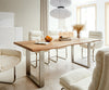 Dining Table Olympus Live Edge Acacia Wood Natural Square Frame Slim Steel 140-300cm