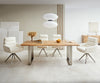Dining Table Olympus Live Edge 180cm Acacia Wood Natural Square Frame Slim Steel 55mm Top