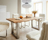 Dining Table Olympus Live Edge Acacia Wood Natural Square Frame Steel 140-300cm