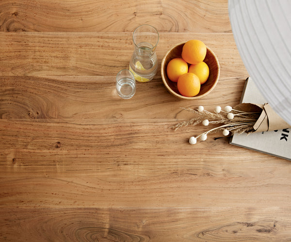 Dining Table Olympus Live Edge 180cm Acacia Wood Natural Square Frame Steel 55mm Top