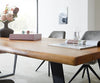 Dining Table Olympus Live Edge 180cm Acacia Wood Natural Slanted Frame Black 55mm Top