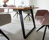 Dining Table Olympus Live Edge 180cm Acacia Wood Natural Slanted Frame Black 55mm Top