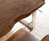 Dining Table Olympus Live Edge 180cm Acacia Wood Brown Square Frame Slim Steel 55mm Top