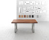 Dining Table Olympus Live Edge 180cm Acacia Wood Brown Square Frame Slim Steel 55mm Top