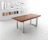 Dining Table Olympus Live Edge Acacia Wood Brown Square Frame Steel 140-300cm