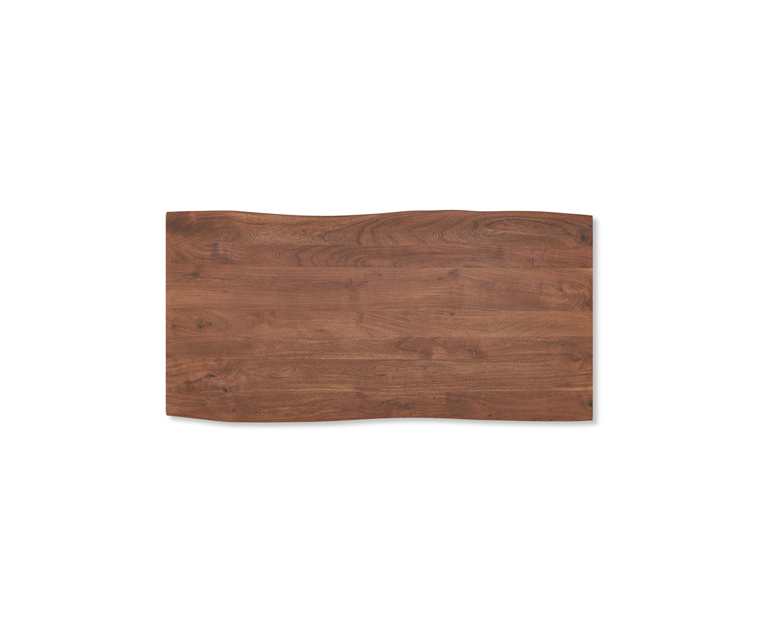 Dining Table Olympus Live-Edge 180x90cm Acacia Wood Brown Slanted Frame Black