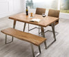 Dining Table Olympus Live Edge Acacia Wood Natural Slanted Frame Steel 140-300cm