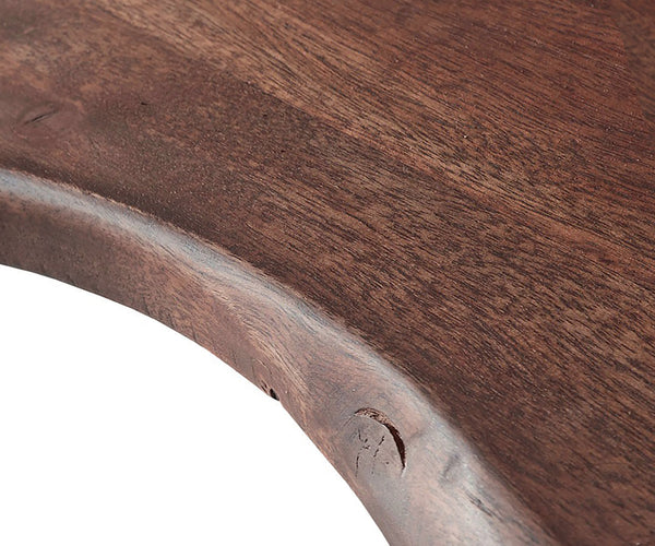 Dining Table Olympus Live Edge 200cm Acacia Wood Brown Slanted Frame Steel 55mm Top
